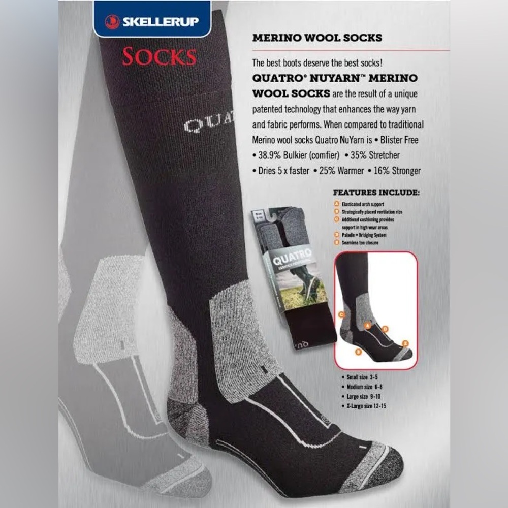 Quatro wool socks… size:S… color:black